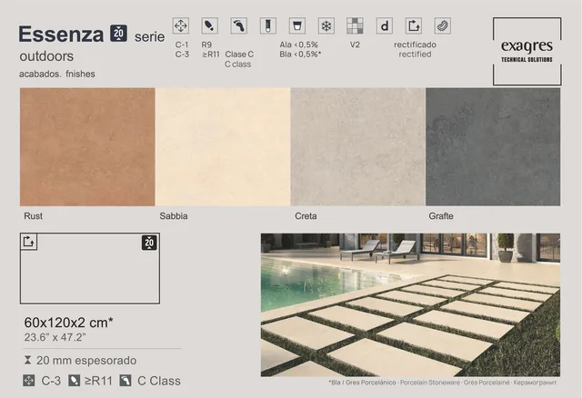 Террасные пластины Terraslab Essenza Rust Base C3 600х1200х20мм