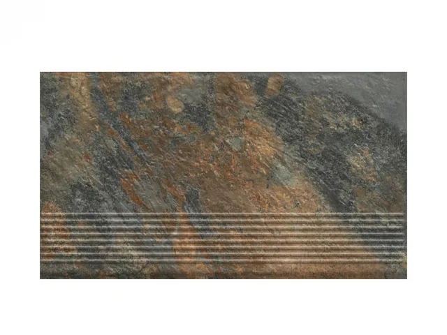 Ступень простая структурная с насечками Paradyz Ardis Rust 300x600x8,5 мм