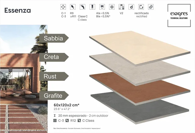 Террасные пластины Terraslab Essenza Rust Base C3 600х1200х20мм