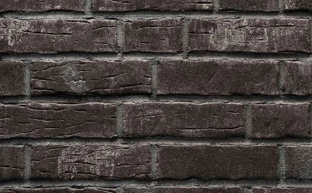 Клинкерная плитка Stroeher Steinlinge 376 platinschwarz рельефная NF14, 240x71x14 мм