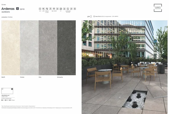 Террасные пластины Terraslab Ardenas Gris Base C3 600х1200х20мм