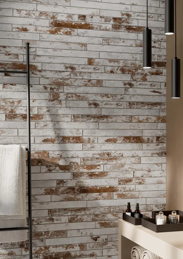 Ригельная плитка Rondine Harlem RED WHITE 2