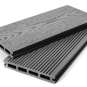 Доска террасная Grand Line Графит, вельвет и тиснение, 3000x140x22 мм