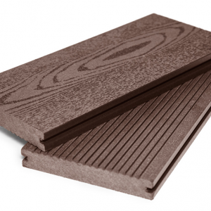 Доска террасная Grand Line Шоколад, бесшовная, массив, вельвет и тиснение, 4000x140x22 мм