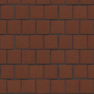 Клинкерная брусчатка ЛСР Эдинбург, квадро, темно-красный 100x100x50 мм