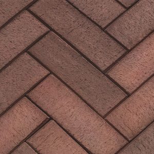 Клинкерная брусчатка ЛСР Глазго темно-красный флэшинг лонг, 250x80x50 мм