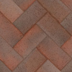 Клинкерная брусчатка ЛСР Женева темно-красный серебро, 200x100x50 мм