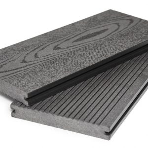Террасная доска Grand Line 140 мм вельвет и тиснение массив Графит, 3 м
