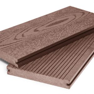 Террасная доска Grand Line 140 мм вельвет и тиснение массив Какао, 3 м