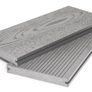 Террасная доска Grand Line 140 мм вельвет и тиснение массив Серый, 3 м