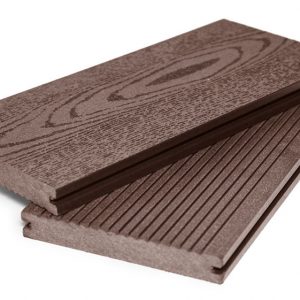 Террасная доска Grand Line 140 мм вельвет и тиснение массив Шоколад, 3 м