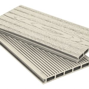 Террасная доска Grand Line 160 мм вельвет и тиснение Слоновая кость, 3 м