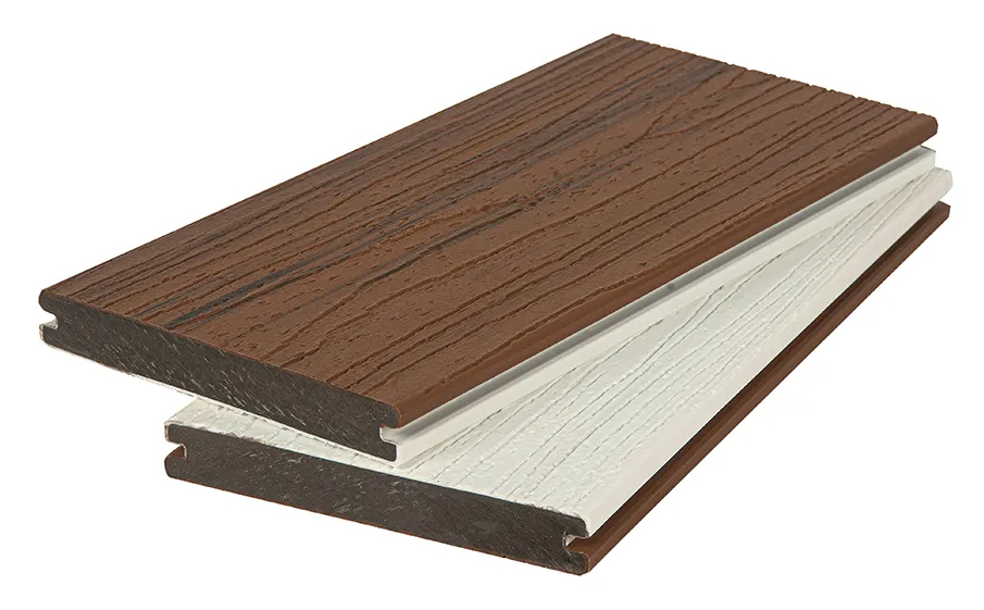 Террасная доска Polivan Group NUSADUA полнотелая, Co-Extrusion, 3D дерево, двусторонняя, песочный + белый, 2900x140x20 мм