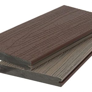 Террасная доска Polivan Group NUSADUA полнотелая, Co-Extrusion, 3D дерево, двусторонняя, шоколад + светло-серый, 2900x140x20 мм