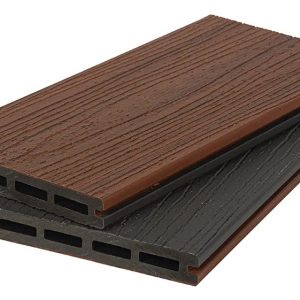 Террасная доска Polivan Group NUSADUA пустотелая, Co-Extrusion, 3D дерево, двусторонняя, красное дерево + темно-серый, 2900x140x20 мм