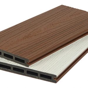 Террасная доска Polivan Group NUSADUA пустотелая, Co-Extrusion, 3D дерево, двусторонняя, песочный + белый, 2900x140x20 мм