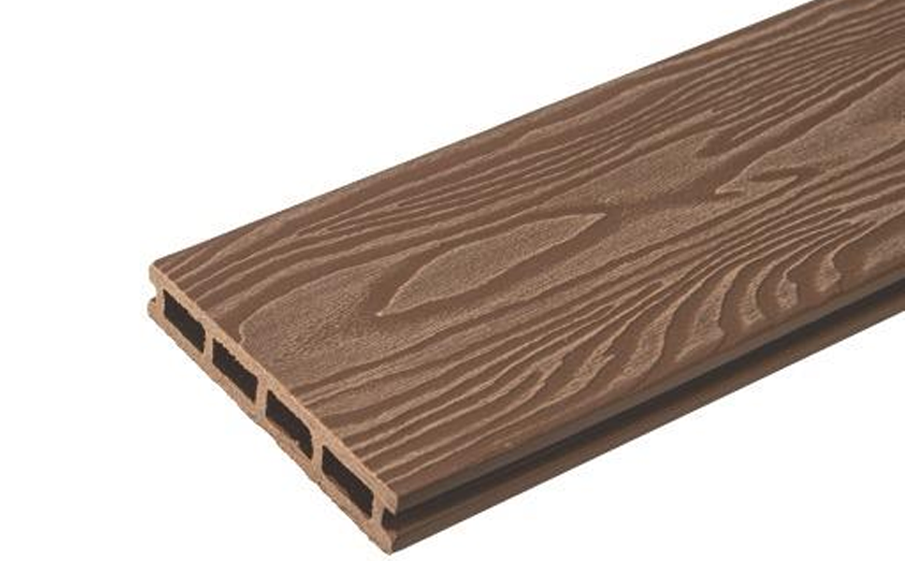 Террасная доска TalverWood, вельвет + 3D дерево, орех, 4000x150x25 мм