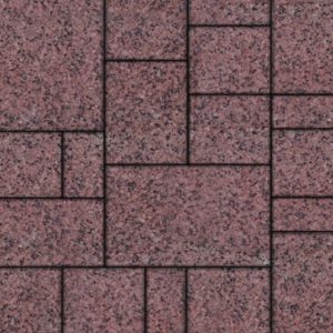 Тротуарная плитка Выбор Мюнхен Б.2.Фсм.6 гранит+ красный с черным, комплект 4 шт, толщина 60 мм