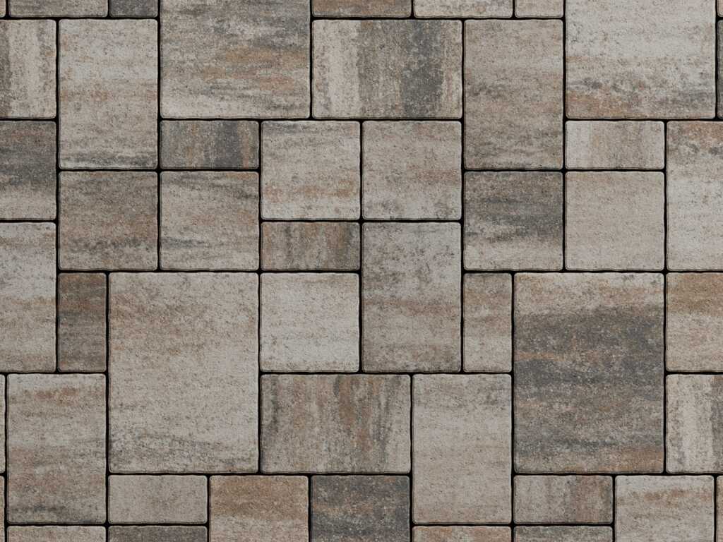 Тротуарная плитка Выбор Мюнхен Б.2.Фсм.6 листопад гладкий, песчаник, комплект 4 шт, толщина 60 мм