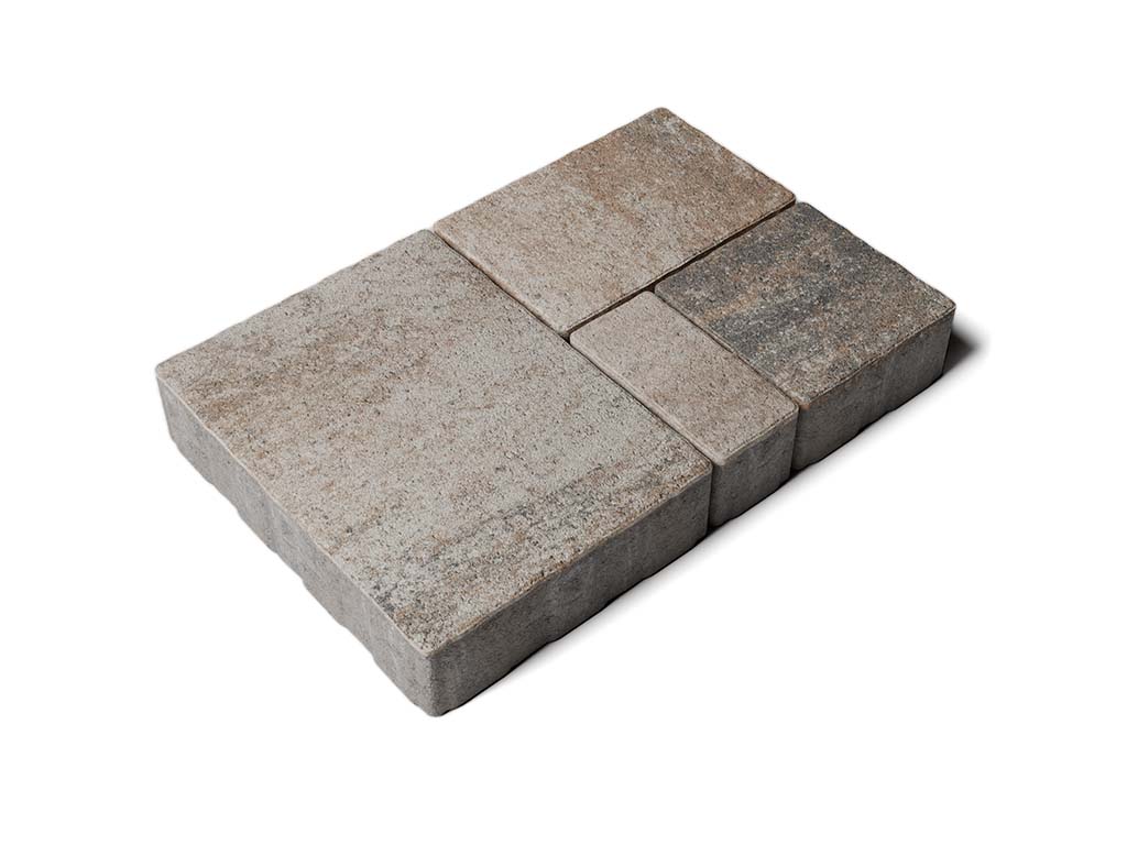 Тротуарная плитка Выбор Мюнхен Б.2.Фсм.6 листопад гладкий, песчаник, комплект 4 шт, толщина 60 мм