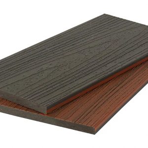 Универсальная доска Polivan Group NUSADUA, Co-Extrusion, 3D дерево, двусторонняя, красное дерево + темно-серый, 2900x140x11 мм