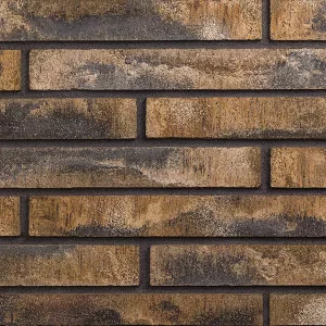 Минеральный кирпич Wandermode Armschwung AZ070L85 Bronze-Schwarz рядовой 440x52x85 мм