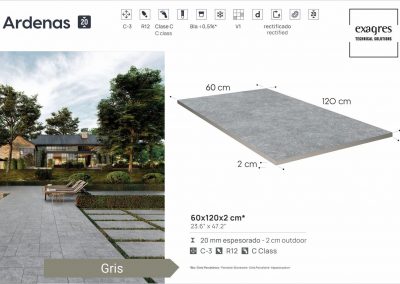 Террасные пластины Terraslab Ardenas Gris Base C3 600х1200х20мм 2