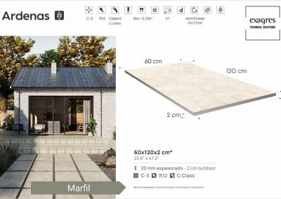 Террасные пластины Terraslab Ardenas Marfil Base C3 600х1200х20мм 2