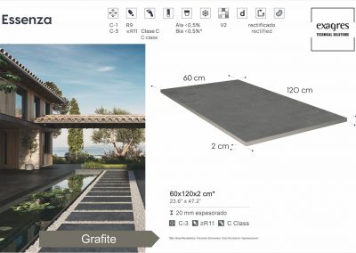 Террасные пластины Terraslab Essenza Grafite Base C3 600х1200х20мм 2