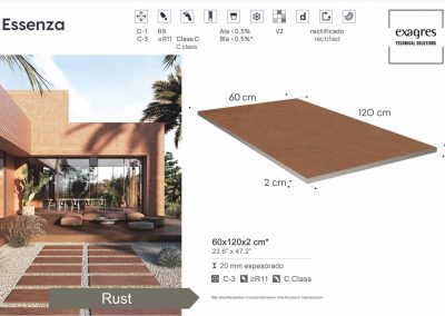 Террасные пластины Terraslab Essenza Rust Base C3 600х1200х20мм 2