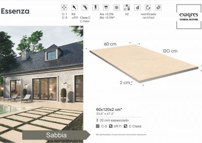 Террасные пластины Terraslab Essenza Sabbia Base C3 600х1200х20мм 2