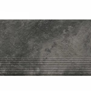 Ступень простая структурная с насечками Paradyz Ardis Dark 300x600x8,5 мм