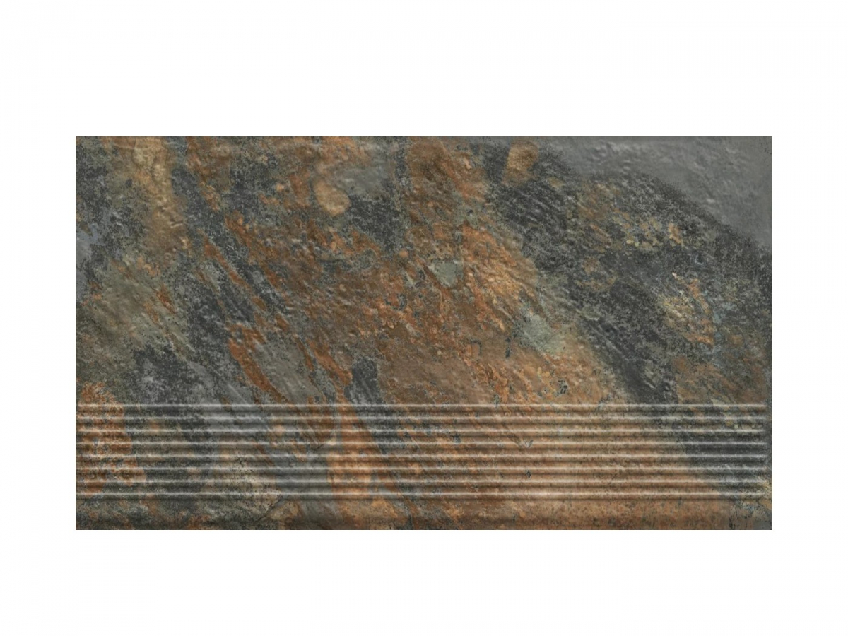 Ступень простая структурная с насечками Paradyz Ardis Rust 300x600x8,5 мм