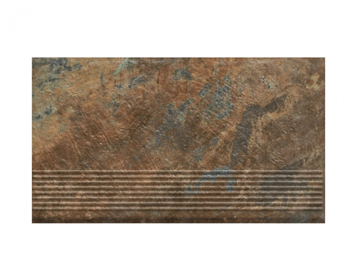Ступень простая структурная с насечками Paradyz Ardis Rust 300x600x8,5 мм