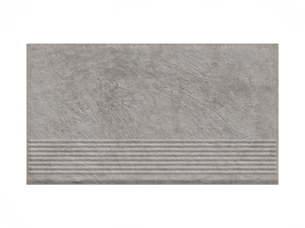Ступень простая структурная с насечками Paradyz Carrizo Grey 300x600x8,5 мм