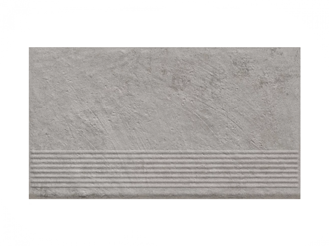 Ступень простая структурная с насечками Paradyz Carrizo Grey 300x600x8,5 мм