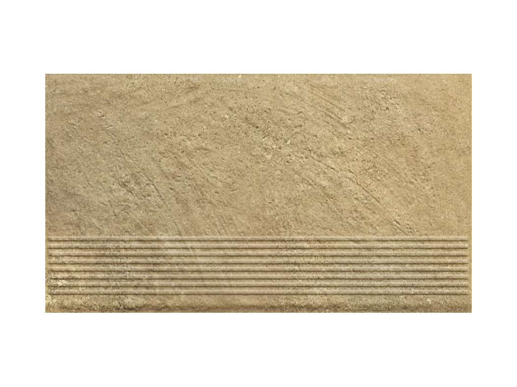 Ступень простая структурная с насечками Paradyz Eremite Beige 300x600x8,5 мм