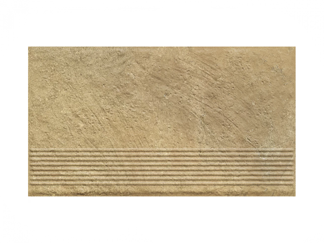 Ступень простая структурная с насечками Paradyz Eremite Beige 300x600x8,5 мм