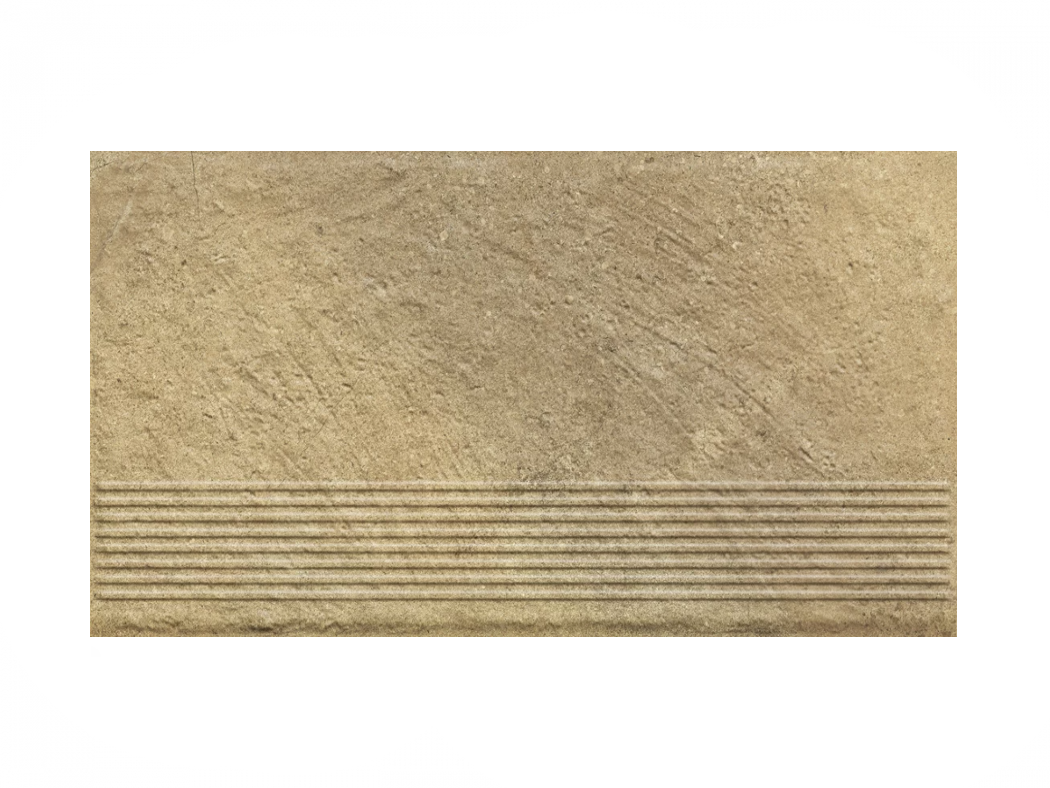 Ступень простая структурная с насечками Paradyz Eremite Beige 300x600x8,5 мм