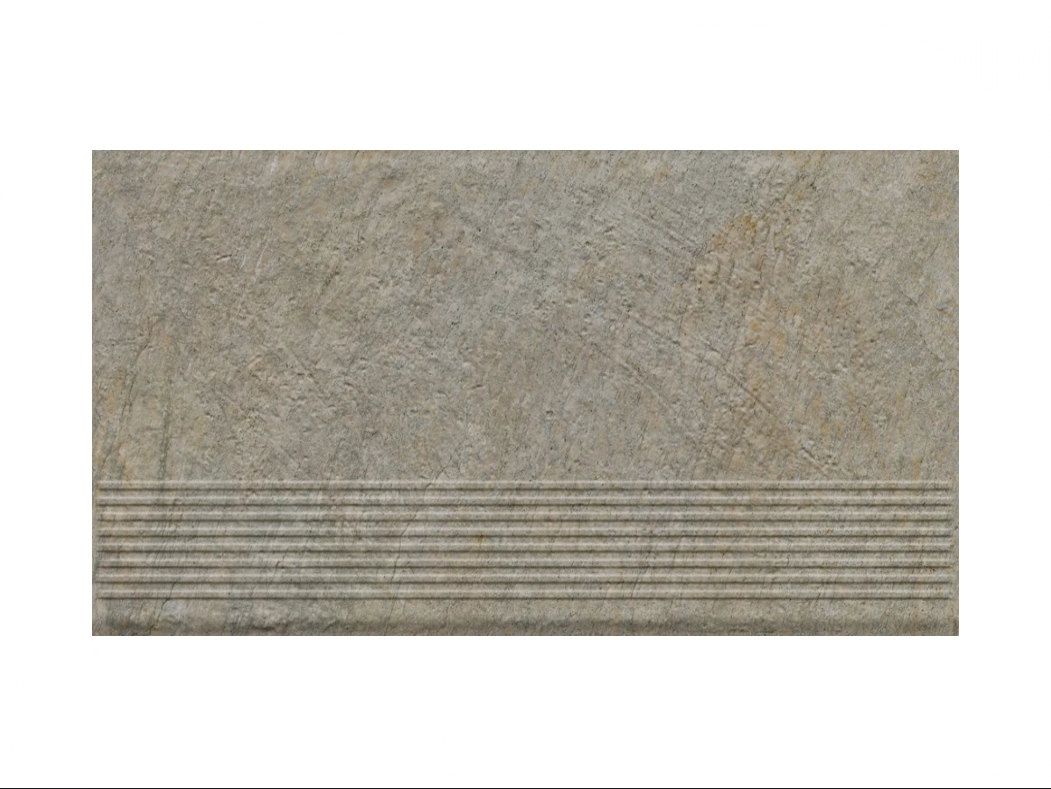 Ступень простая структурная с насечками Paradyz Eremite Taupe 300x600x8,5 мм